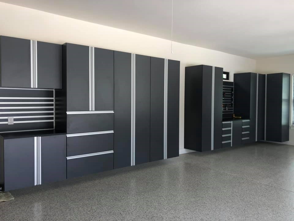 garage with built in storage 