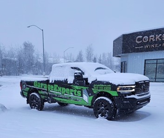 truck covered in snow