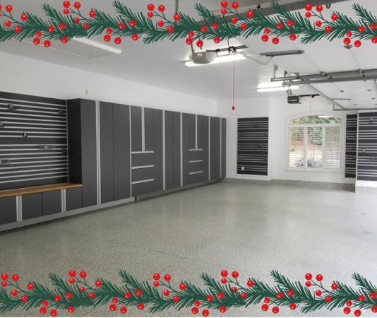 custom garage storage and flooring